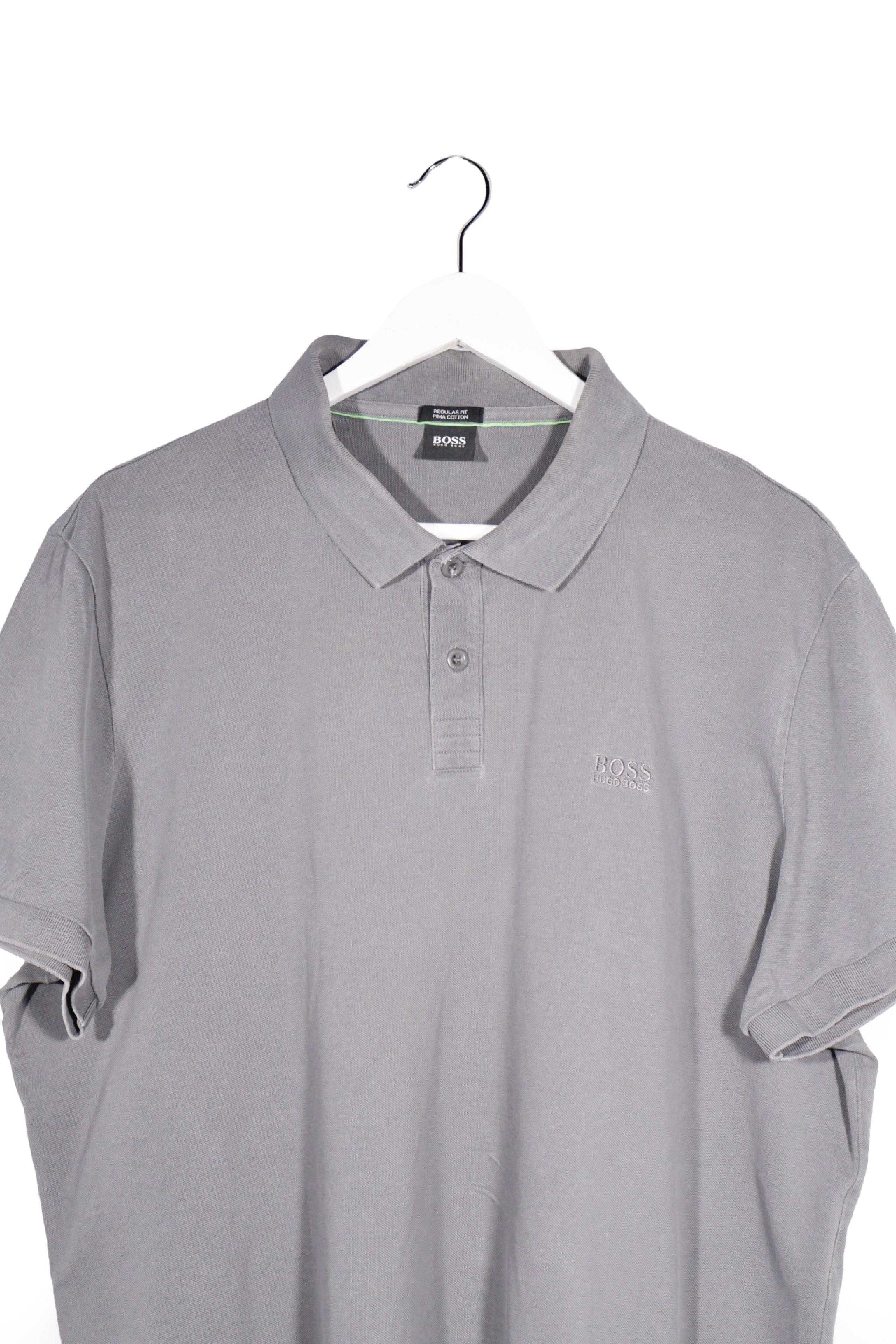 Tricou - BOSS Hugo Boss gri din bumbac reciclat cu croiala regular – 3XL – Bărbați - detaliu