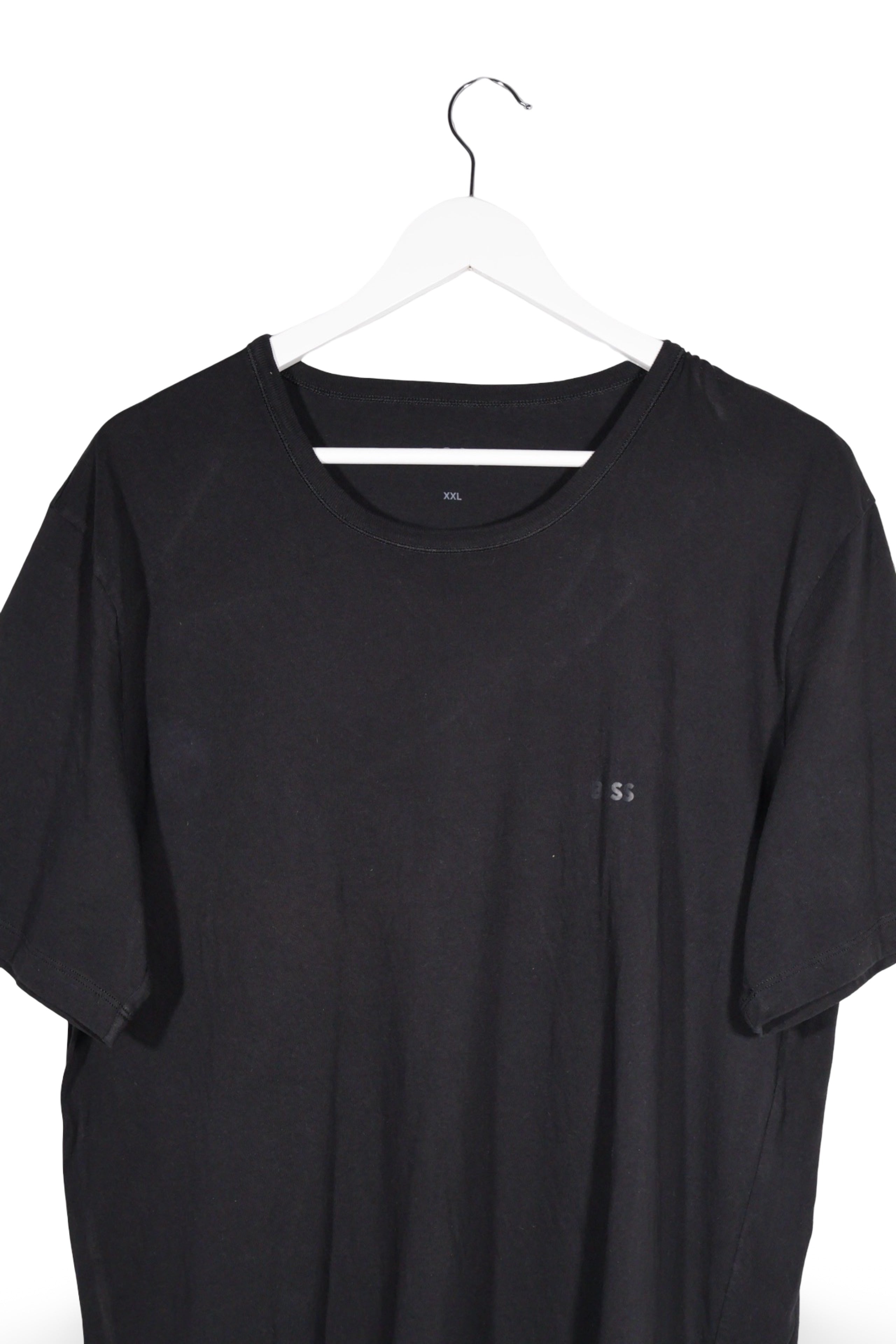 Tricou - Hugo Boss negru din bumbac cu croială simplă – XXL – Bărbați - detaliu
