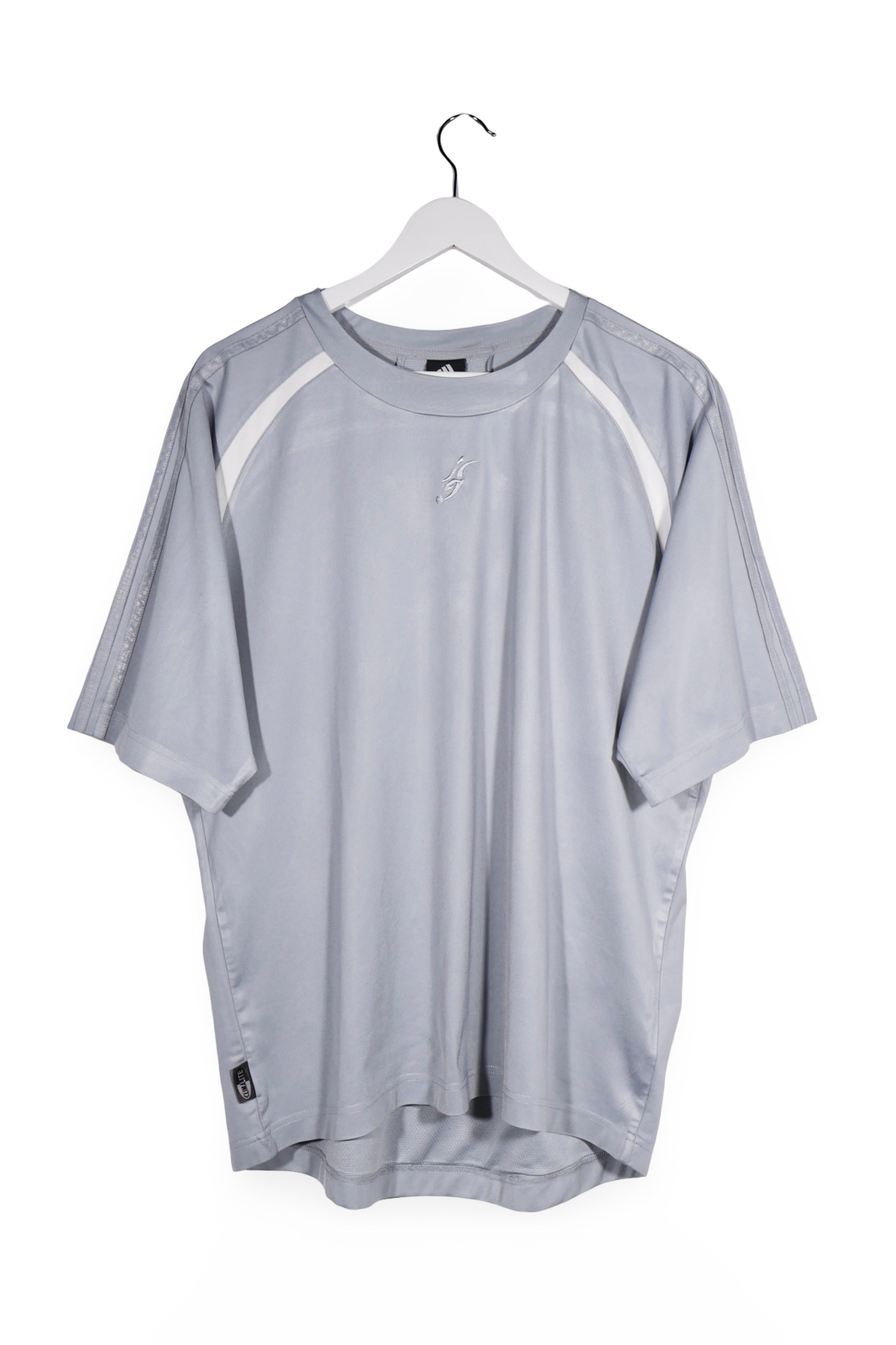 Tricou - Adidas gri din poliester cu croiala sport – L – Bărbați - fata