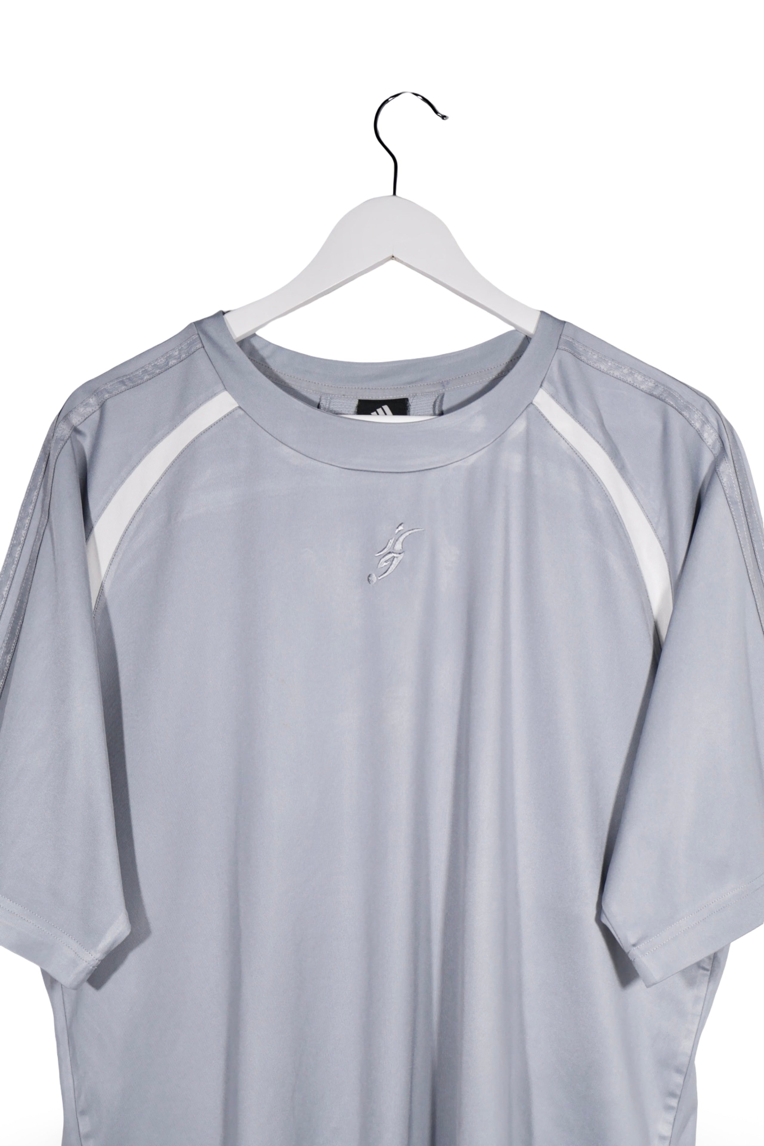 Tricou - Adidas gri din poliester cu croiala sport – L – Bărbați - detaliu