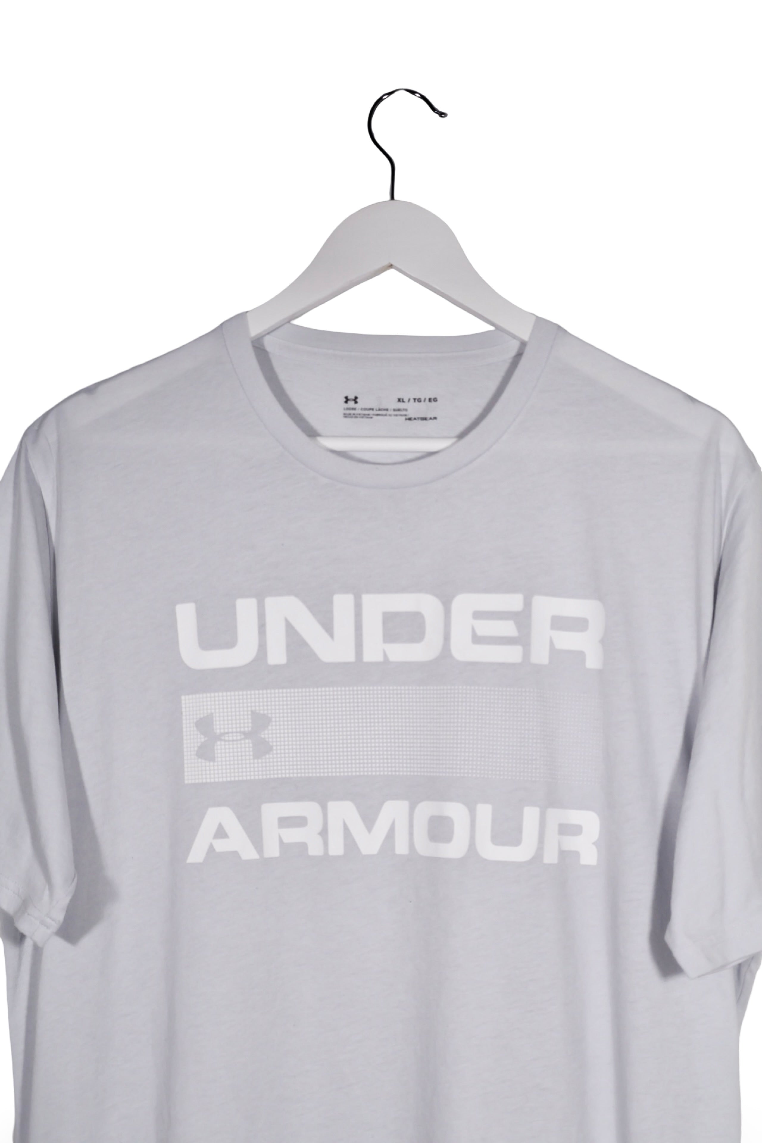 Tricou - Under Armour gri deschis cu imprimeu frontal mare – XL – Bărbați - detaliu