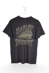 Tricou - Harley-Davidson negru din bumbac cu print grafic – M – Bărbați - fata
