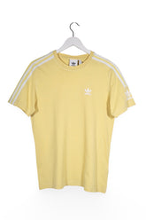 Tricou - Adidas galben deschis din bumbac cu dungi pe umeri – XS – Bărbați - fata