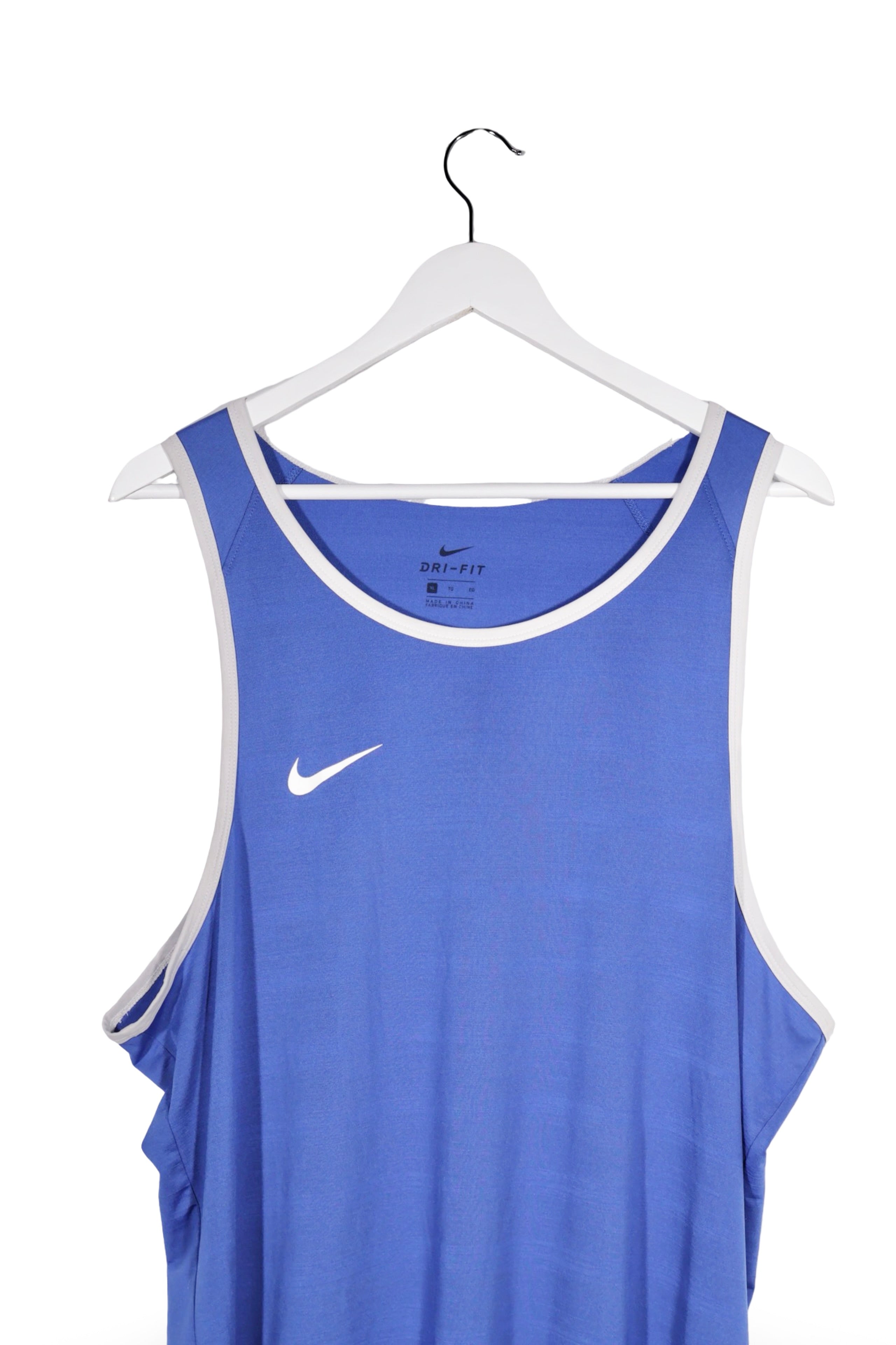 Maiou - NIKE albastru cu finisaj contrastant si croială sport – XL – Bărbați - detaliu