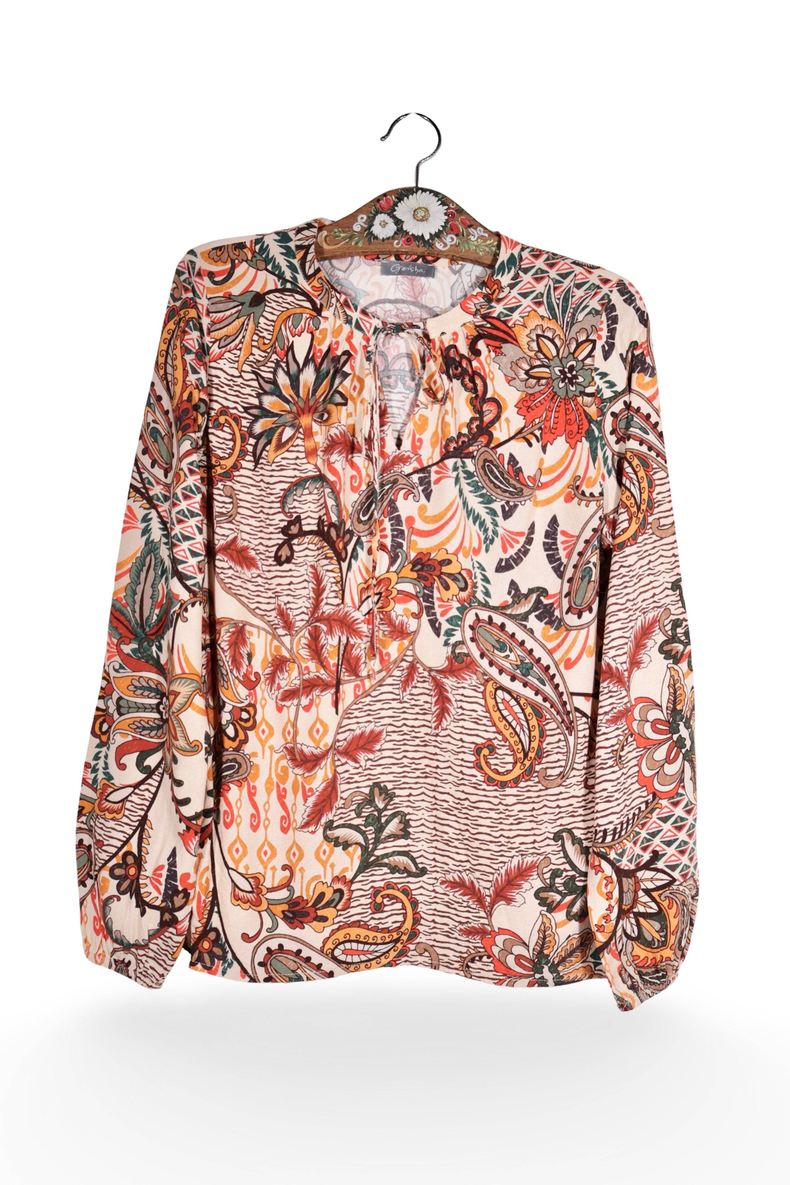 Bluză - Alte Branduri multicolor din viscoză cu imprimeu paisley – L – Femei - fata