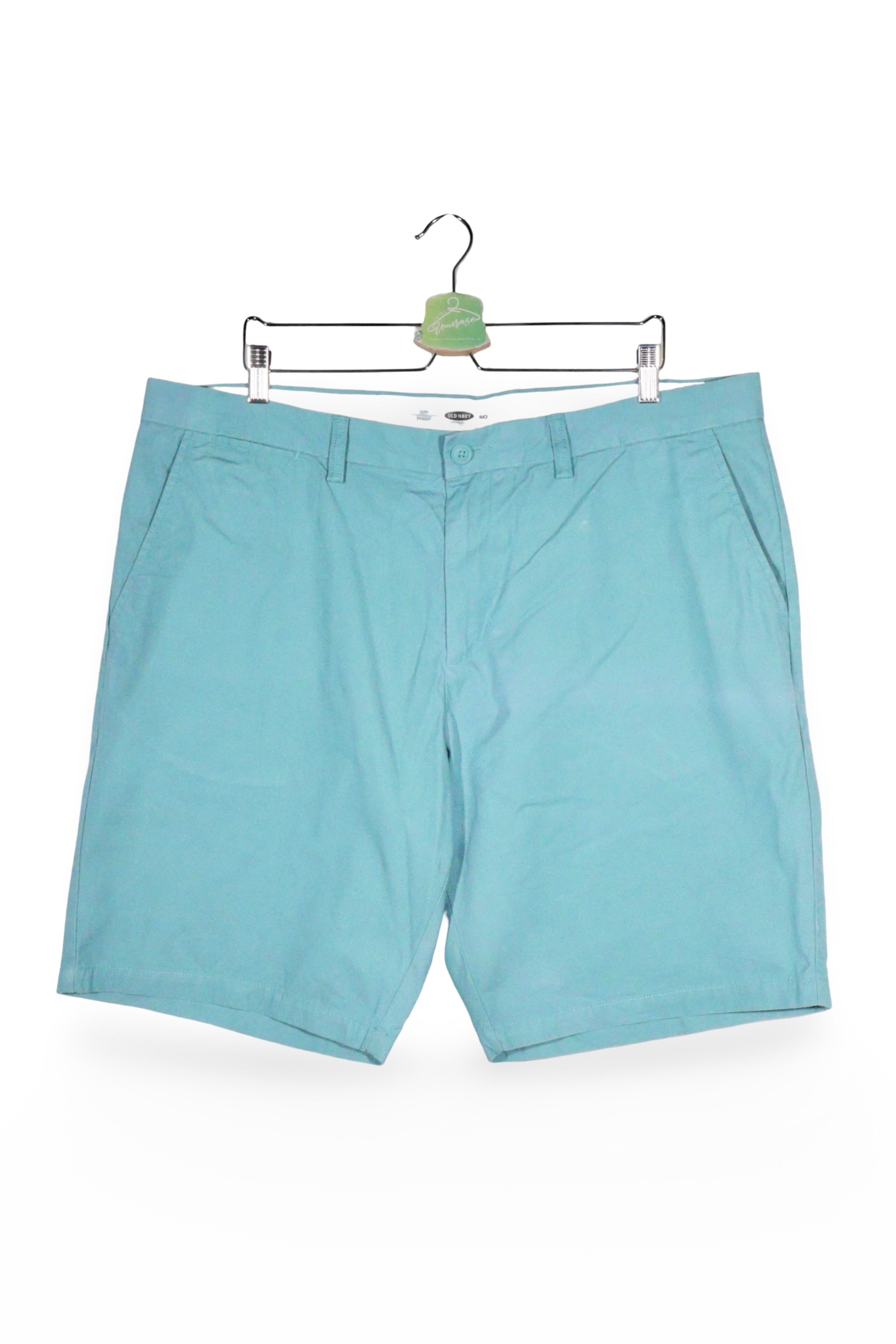 Pantaloni scurți - Old Navy albaștri deschiși din bumbac cu croială simplă – XXL – Bărbați - fata