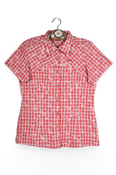 Cămașă - Premium roșie in carouri cu croială casual – M – Femei - fata