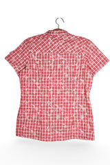 Cămașă - Premium roșie in carouri cu croială casual – M – Femei - spate