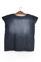Tricou - JACK&JONES din denim spalat cu croiala simpla – L – Femei - spate