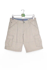 Pantaloni scurți - Camel bej din bumbac cu buzunare cargo – M – Bărbați - fata