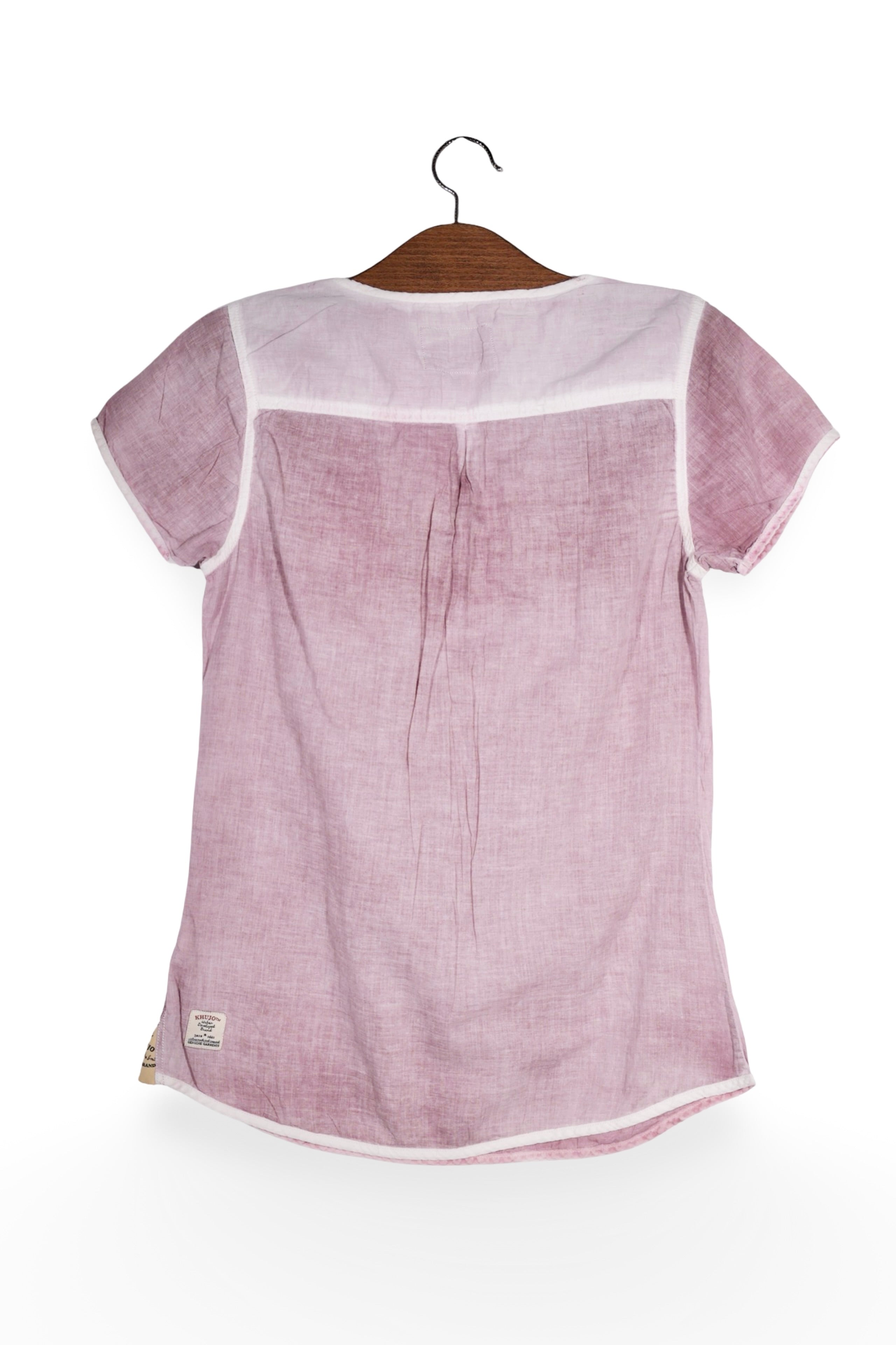 Tricou - Khujo lila din bumbac cu croiala lejera – L – Femei - spate
