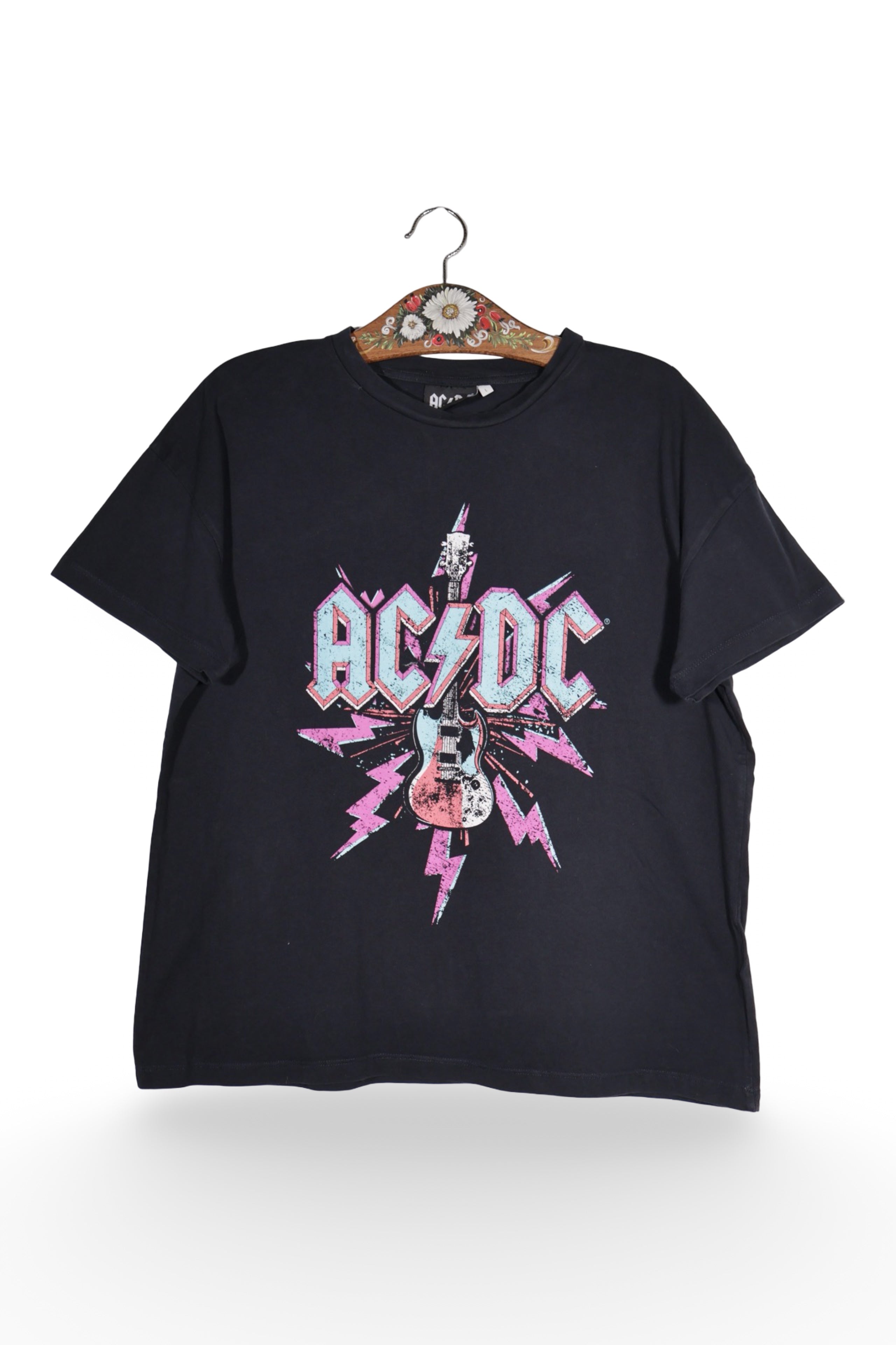 Tricou - Premium negru cu print grafic AC/DC – L – Femei - fata
