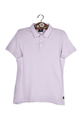 Tricou - Premium lila din bumbac cu guler polo – M – Femei - fata
