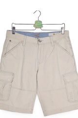 Pantaloni scurți - Camel bej din bumbac cu buzunare cargo – M – Bărbați - detaliu