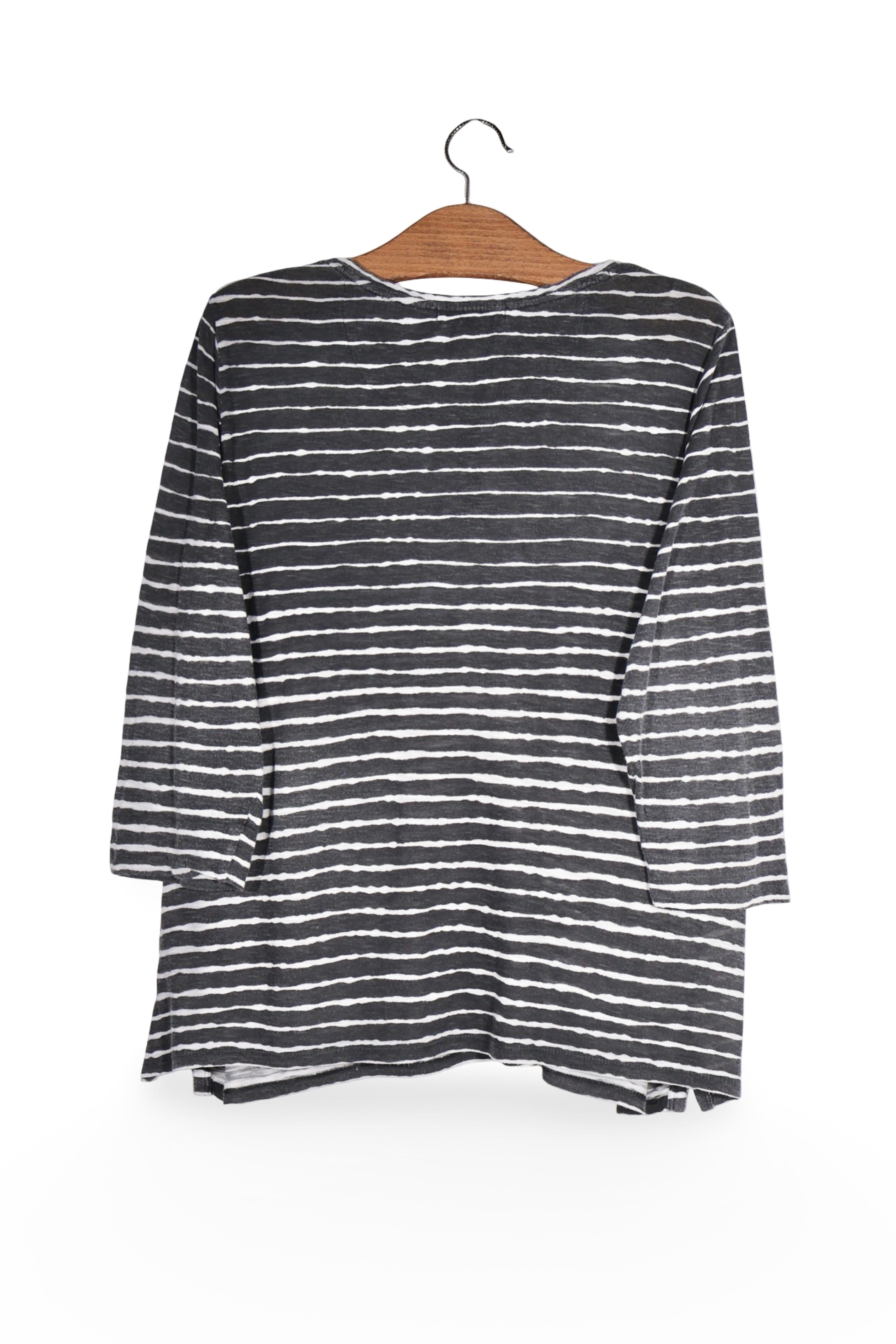 Bluză - Ralph Lauren neagra in dungi albe cu croiala lejera – XL – Femei - spate