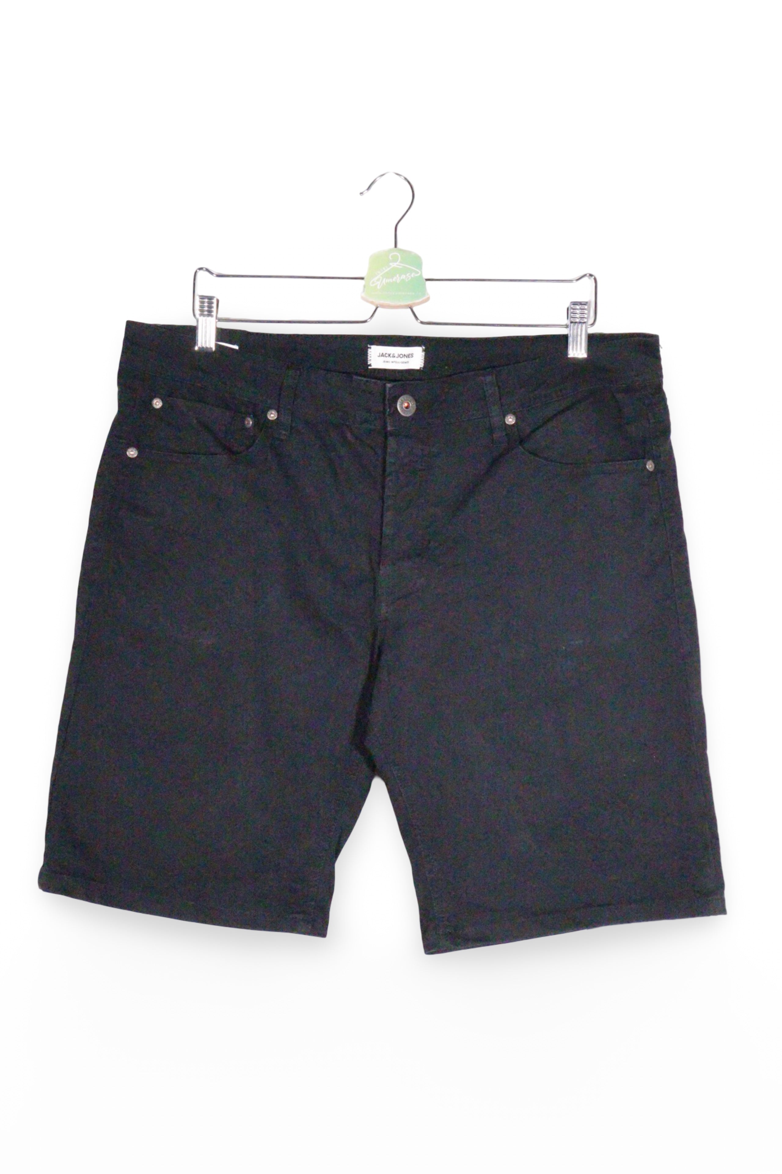 Pantaloni scurți - JACK&JONES negri din bumbac cu croiala dreapta – XL – Bărbați - fata