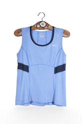 Maiou - NIKE albastru deschis Dri-FIT cu inserții bleumarin – M – Femei - fata