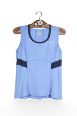 Maiou - NIKE albastru deschis Dri-FIT cu inserții bleumarin – M – Femei - fata