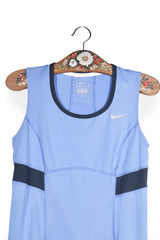 Maiou - NIKE albastru deschis Dri-FIT cu inserții bleumarin – M – Femei - detaliu