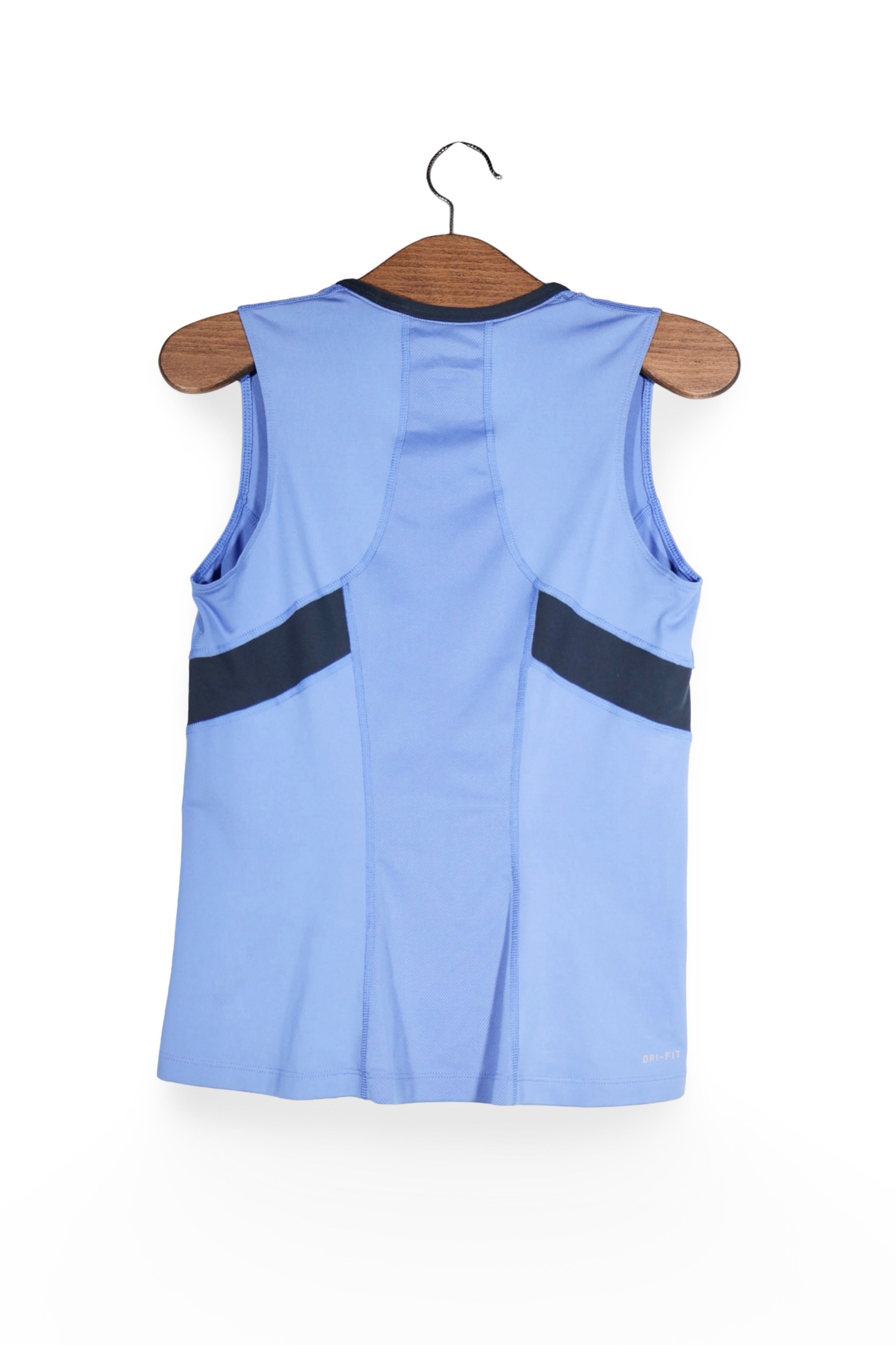 Maiou - NIKE albastru deschis Dri-FIT cu inserții bleumarin – M – Femei - spate