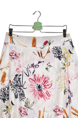 Fustă - Alte branduri albă cu imprimeu floral multicolor – M – Femei - detaliu