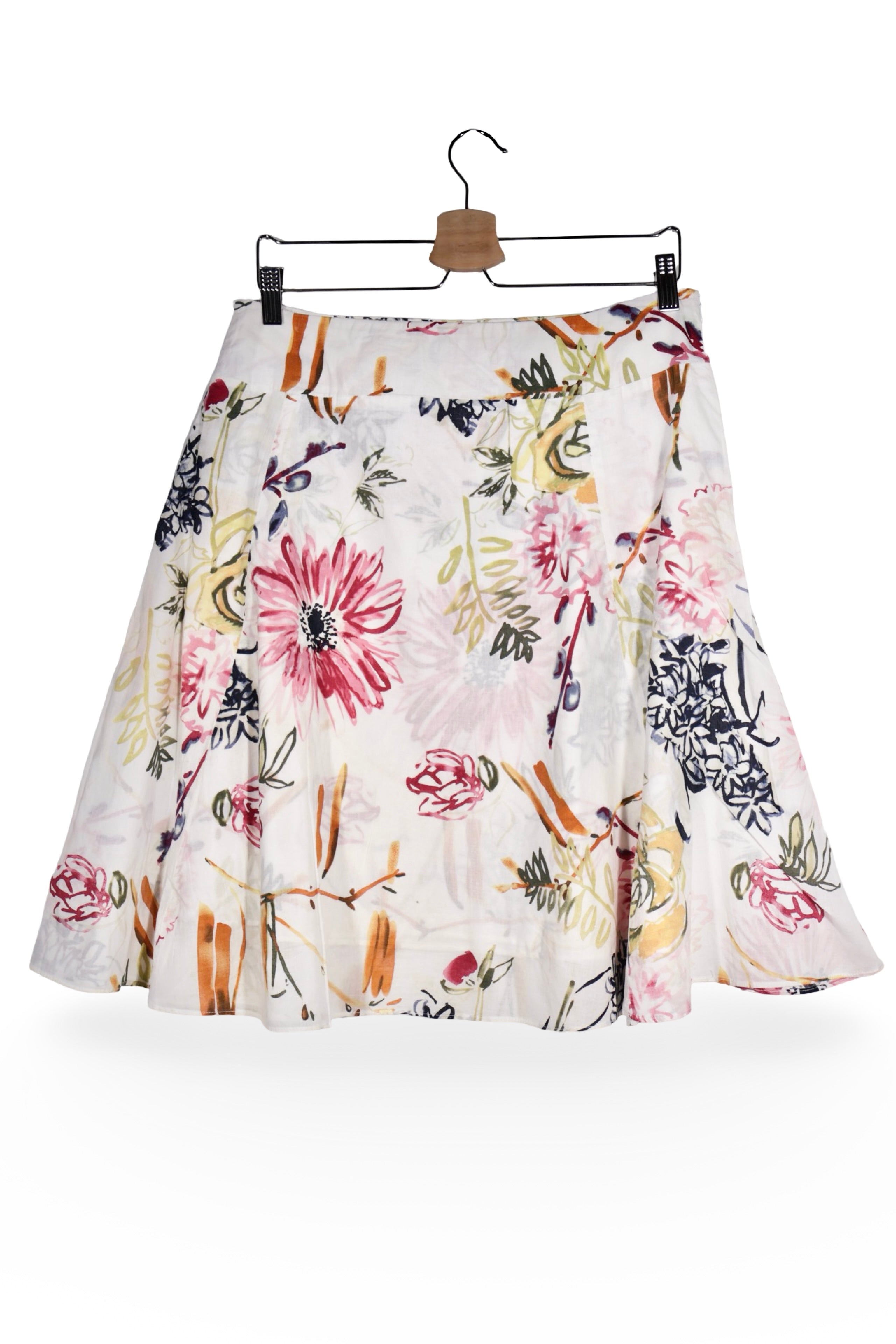 Fustă - Alte branduri albă cu imprimeu floral multicolor – M – Femei - spate