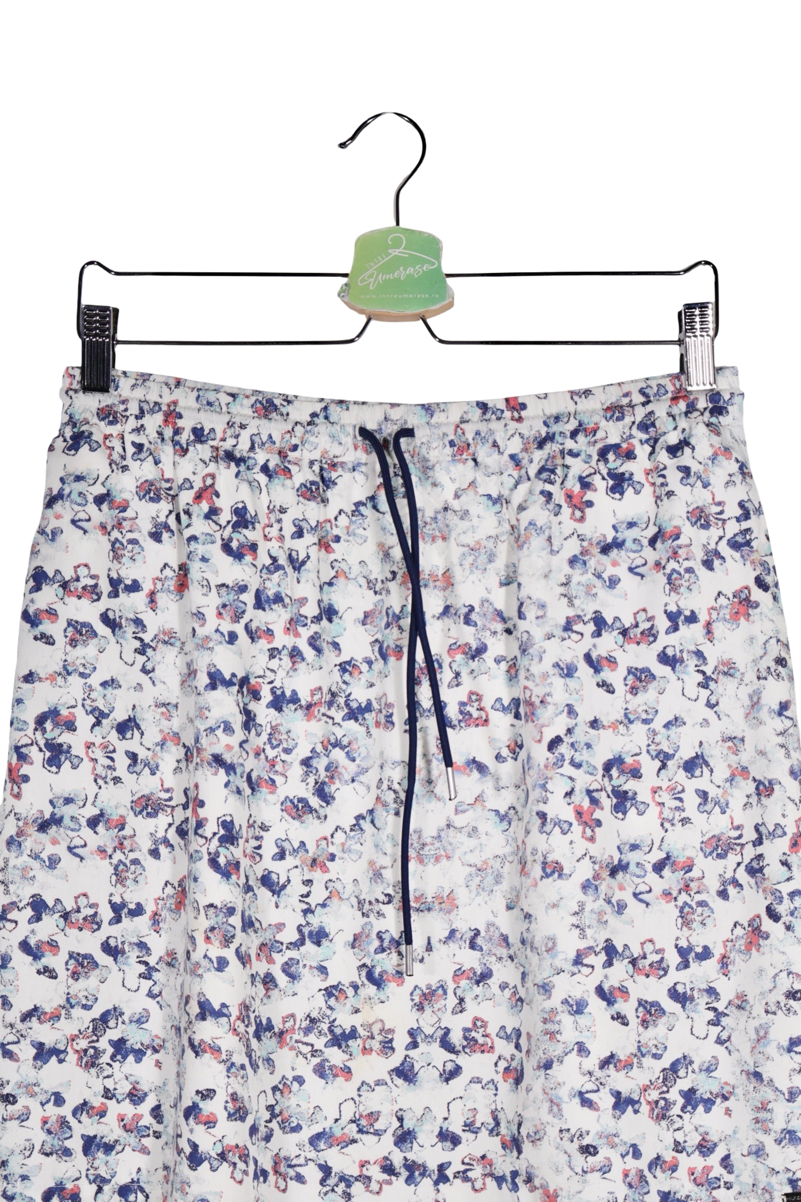 Fustă - Tommy Hilfiger albă cu imprimeu floral abstract – M – Femei - detaliu