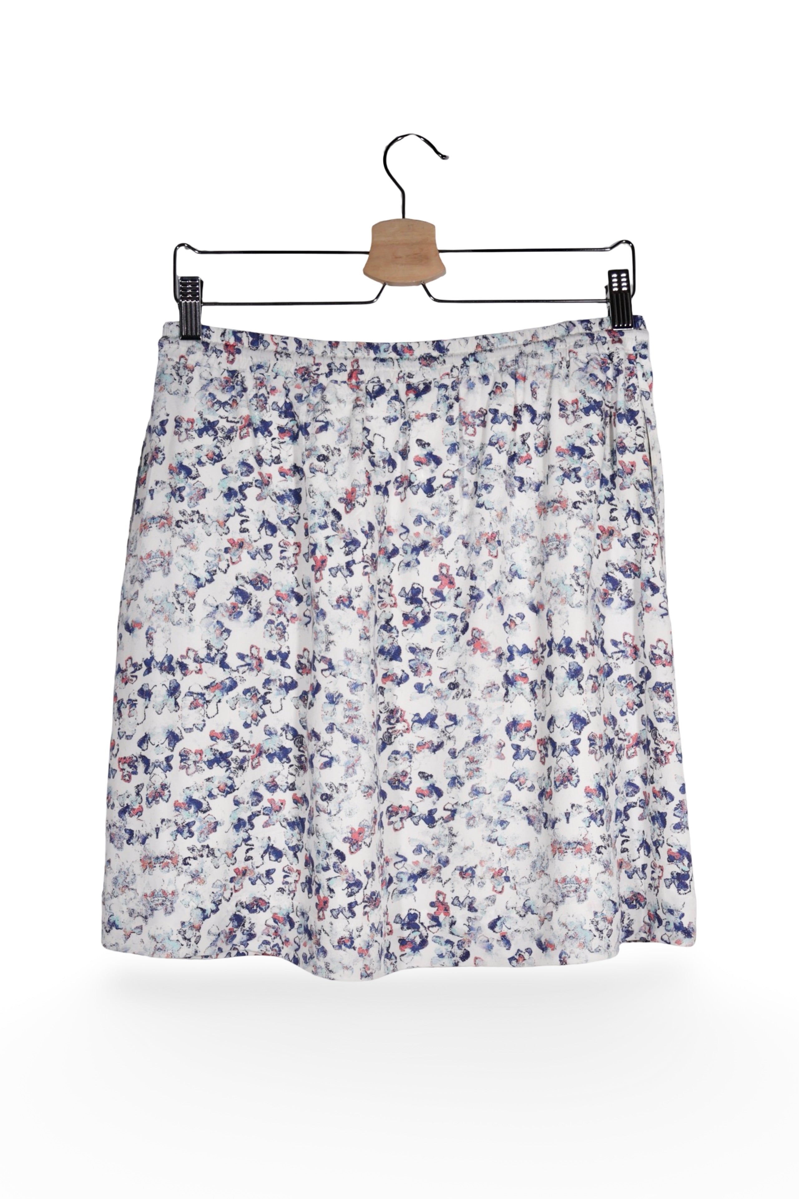 Fustă - Tommy Hilfiger albă cu imprimeu floral abstract – M – Femei - spate