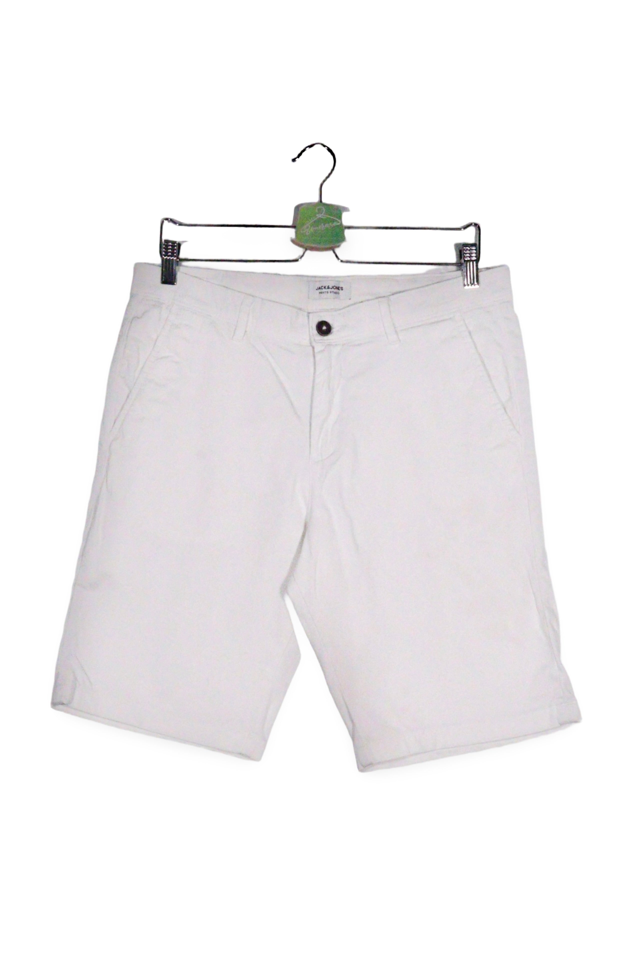 Pantaloni scurți - Jack&Jones albi din bumbac cu croială relaxată – M – Bărbați - fata