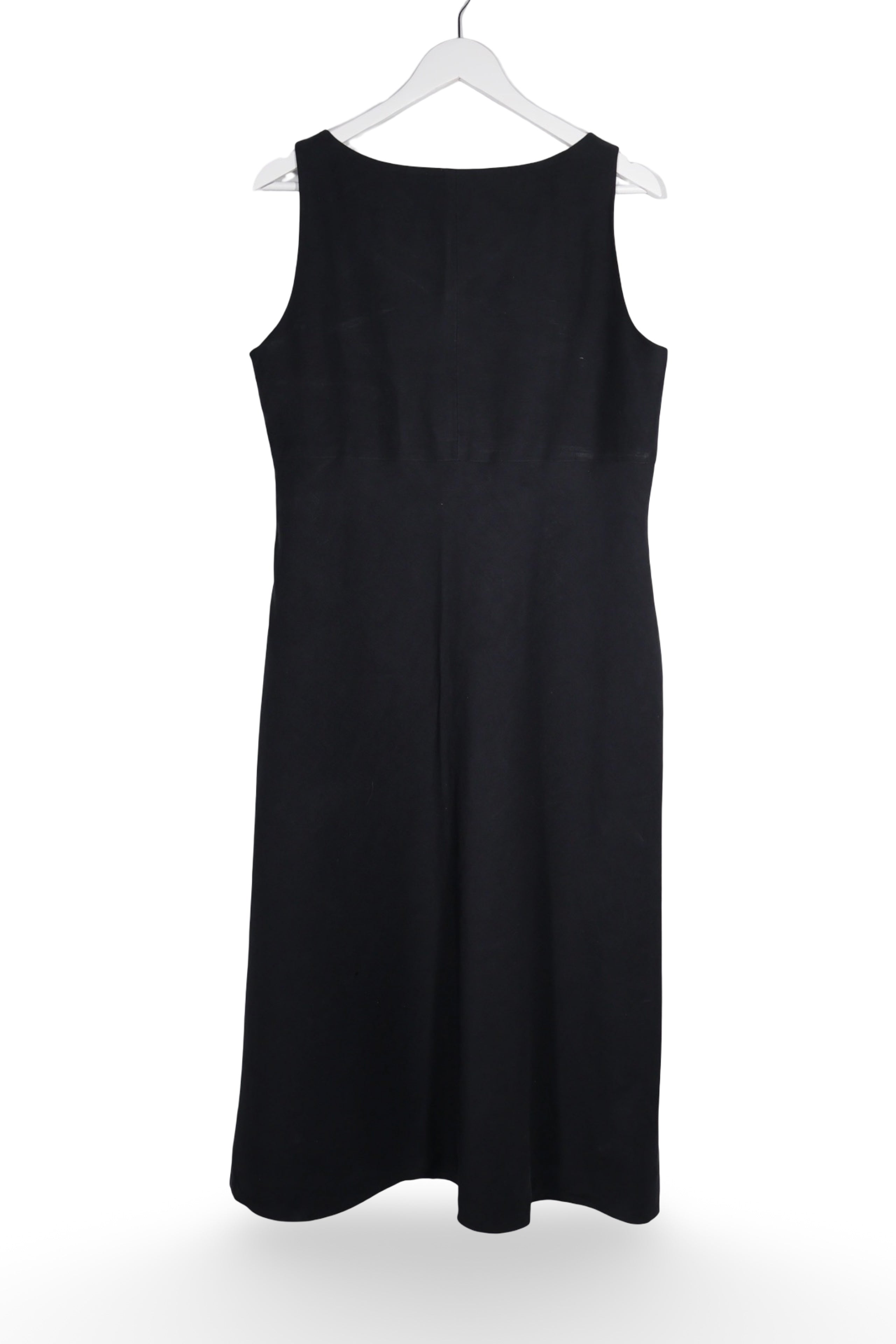 Rochie - Lands' End neagră cu croială simplă și decolteu în V – L – Femei - spate
