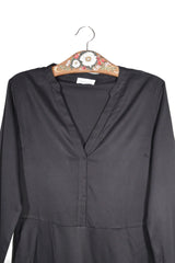 Rochie - Premium neagră din liocel cu linie fluidă – S – Femei - detaliu