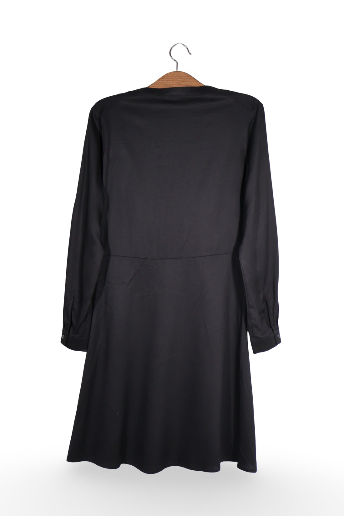 Rochie - Premium neagră din liocel cu linie fluidă – S – Femei - spate