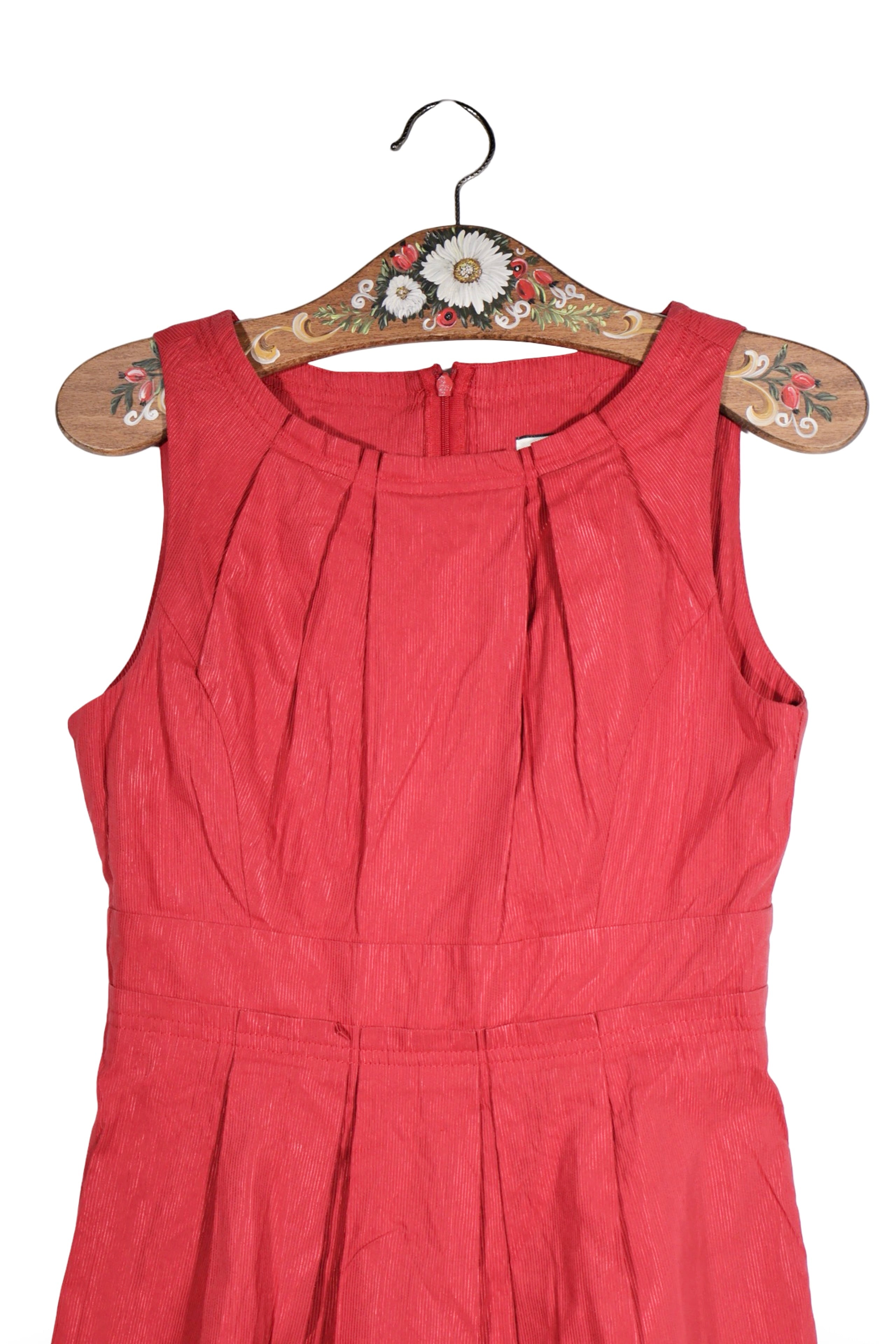 Rochie - Noa Noa roșie plisată cu croială feminină – S – Femei - detaliu