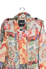 Jachetă - Desigual multicolor cu imprimeu floral si croiala lejera – XL – Femei - detaliu