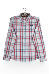 Cămașă - Columbia in carouri pastel cu croiala lejera – M – Femei - fata