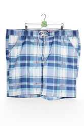 Pantaloni scurți - C&A carouri albastre din poliester cu croială lejeră – 4XL+ – Bărbați - fata