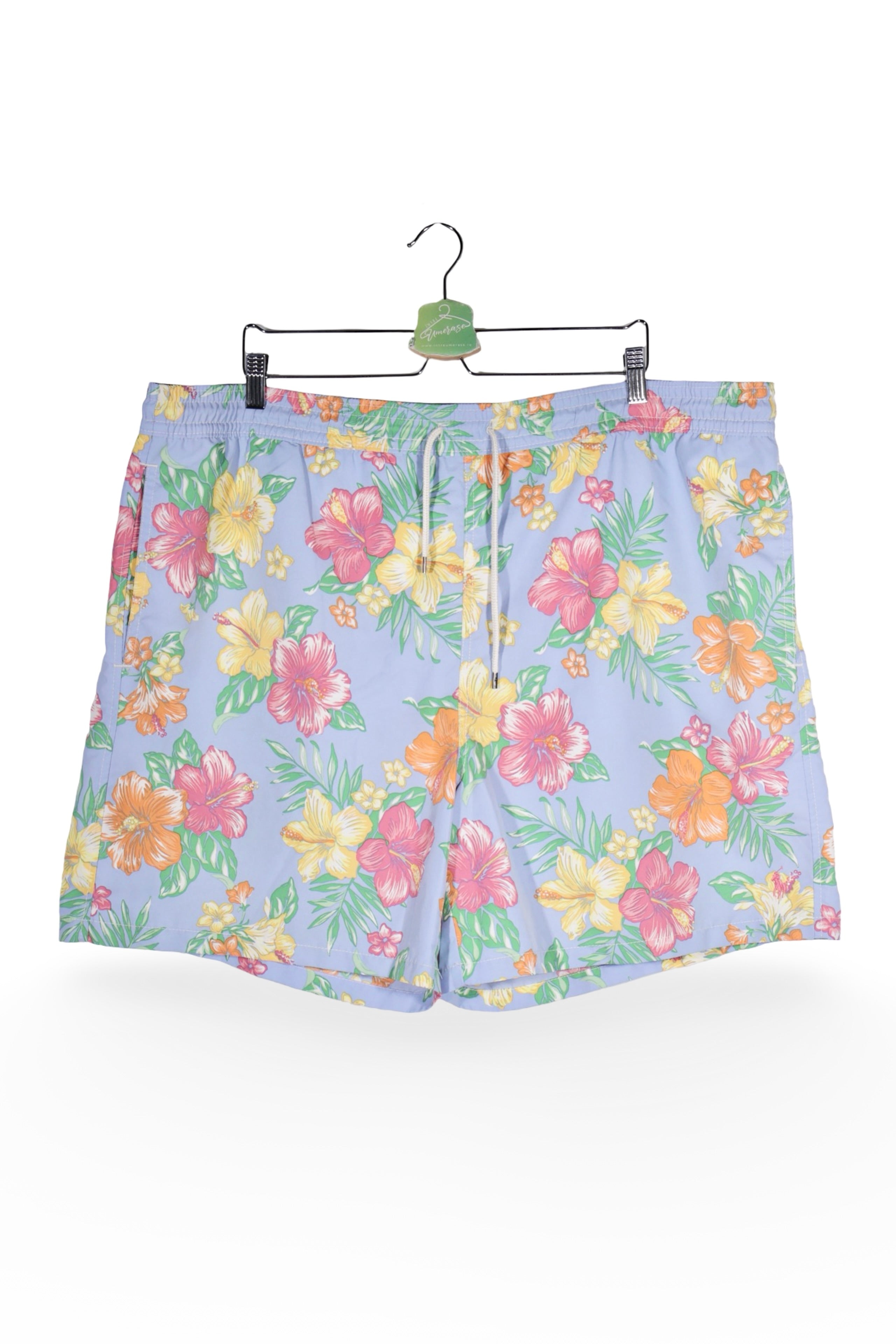 Pantaloni baie - RALPH LAUREN albaștri deschiși cu imprimeu floral multicolor – XXL – Bărbați - fata