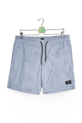 Pantaloni scurți - Quiksilver bleu deschis din material usor cu snur in talie – L – Bărbați - fata
