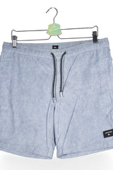 Pantaloni scurți - Quiksilver bleu deschis din material usor cu snur in talie – L – Bărbați - spate