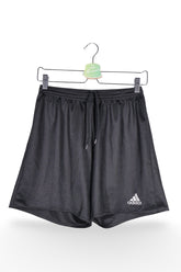 Pantaloni scurți - Adidas negre din material tehnic cu croiala lejera – M – Bărbați - fata