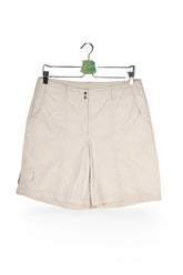 Pantaloni scurți - Bogner bej din bumbac cu croială relaxată – L – Femei - fata