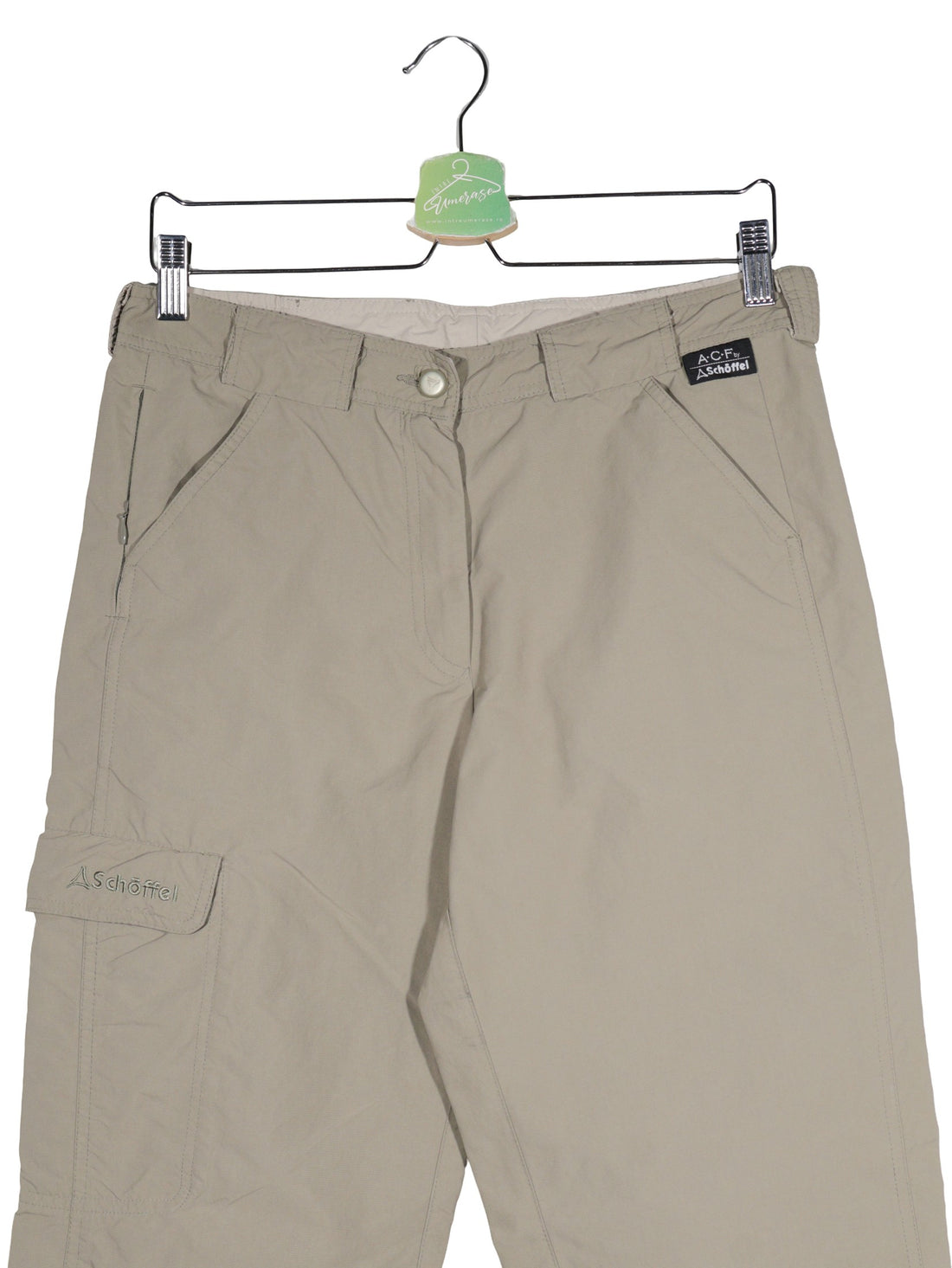Pantaloni Schöffel bej mărime L detaliu material și croială second-hand premium