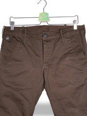 Pantaloni G-STAR maro mărime M detaliu material și croială second-hand premium