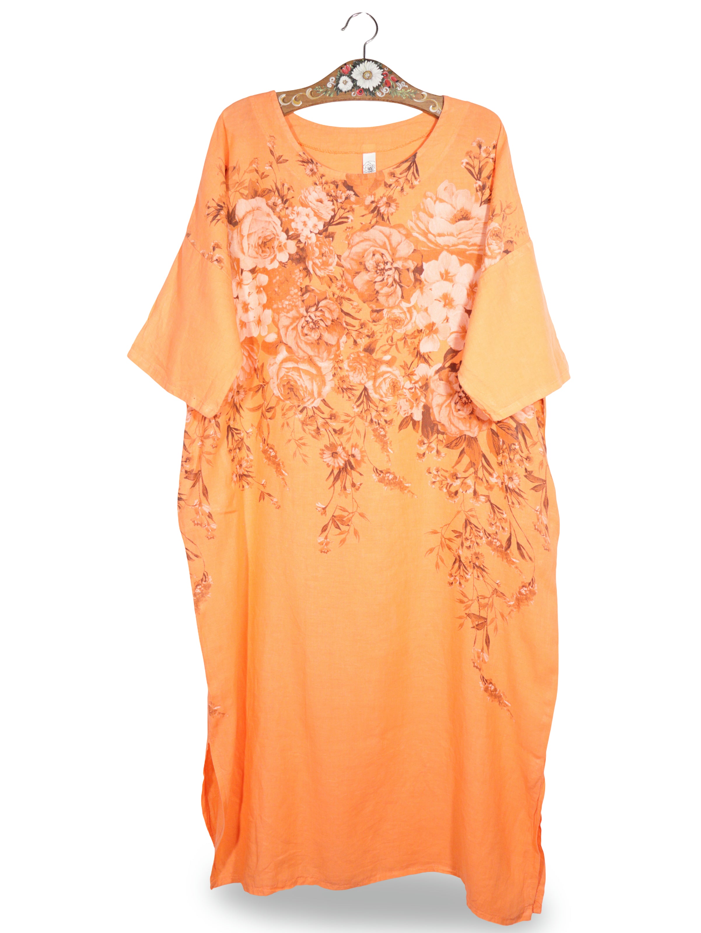 Rochie Premium portocaliu mărime XXL vedere din față second-hand premium