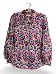 Cămașă Oui din in cu imprimeu multicolor – XL – Femei - imagine 1