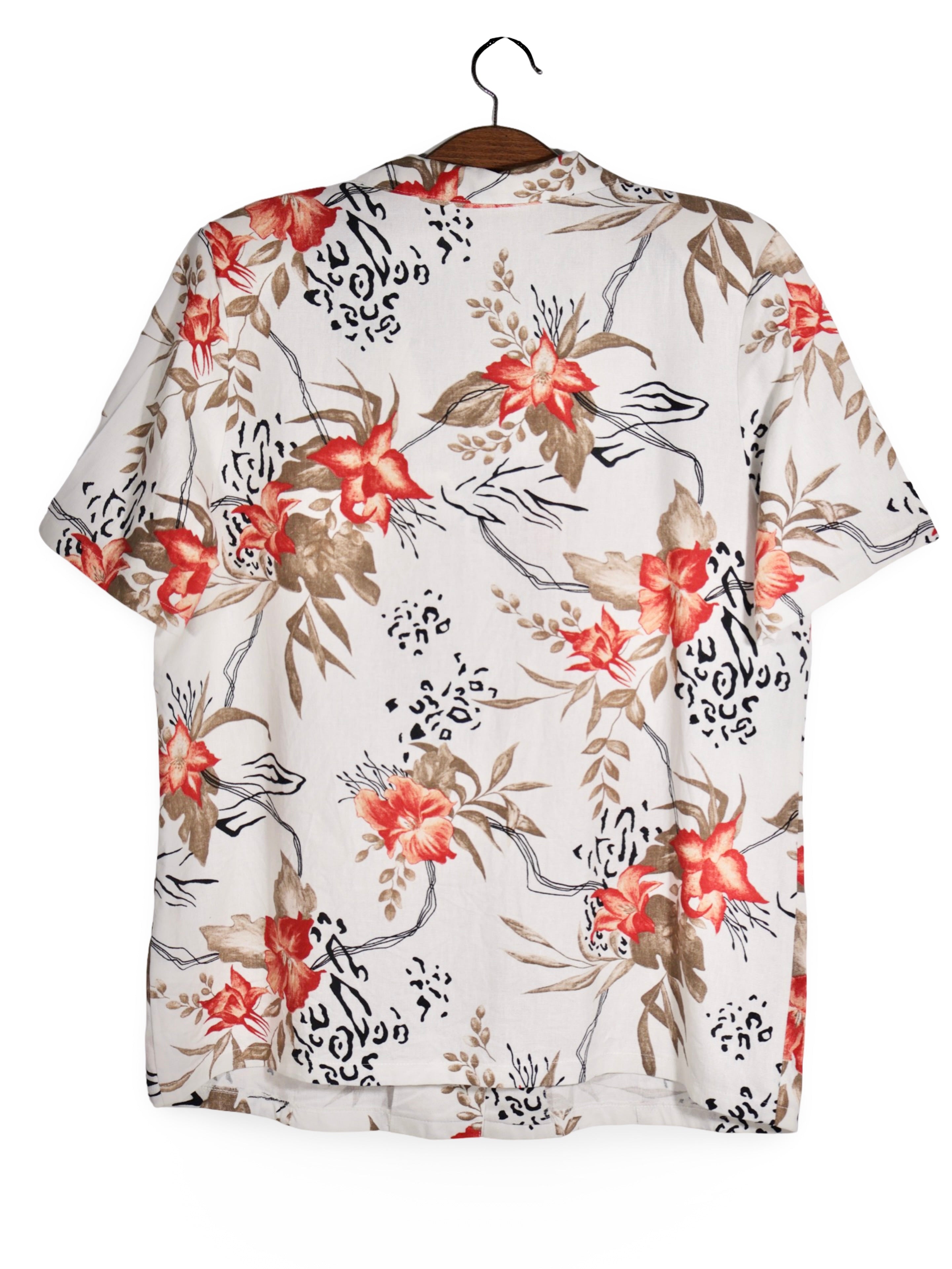 Cămașă C&A alb crem cu imprimeu floral – XL – Femei - imagine 3