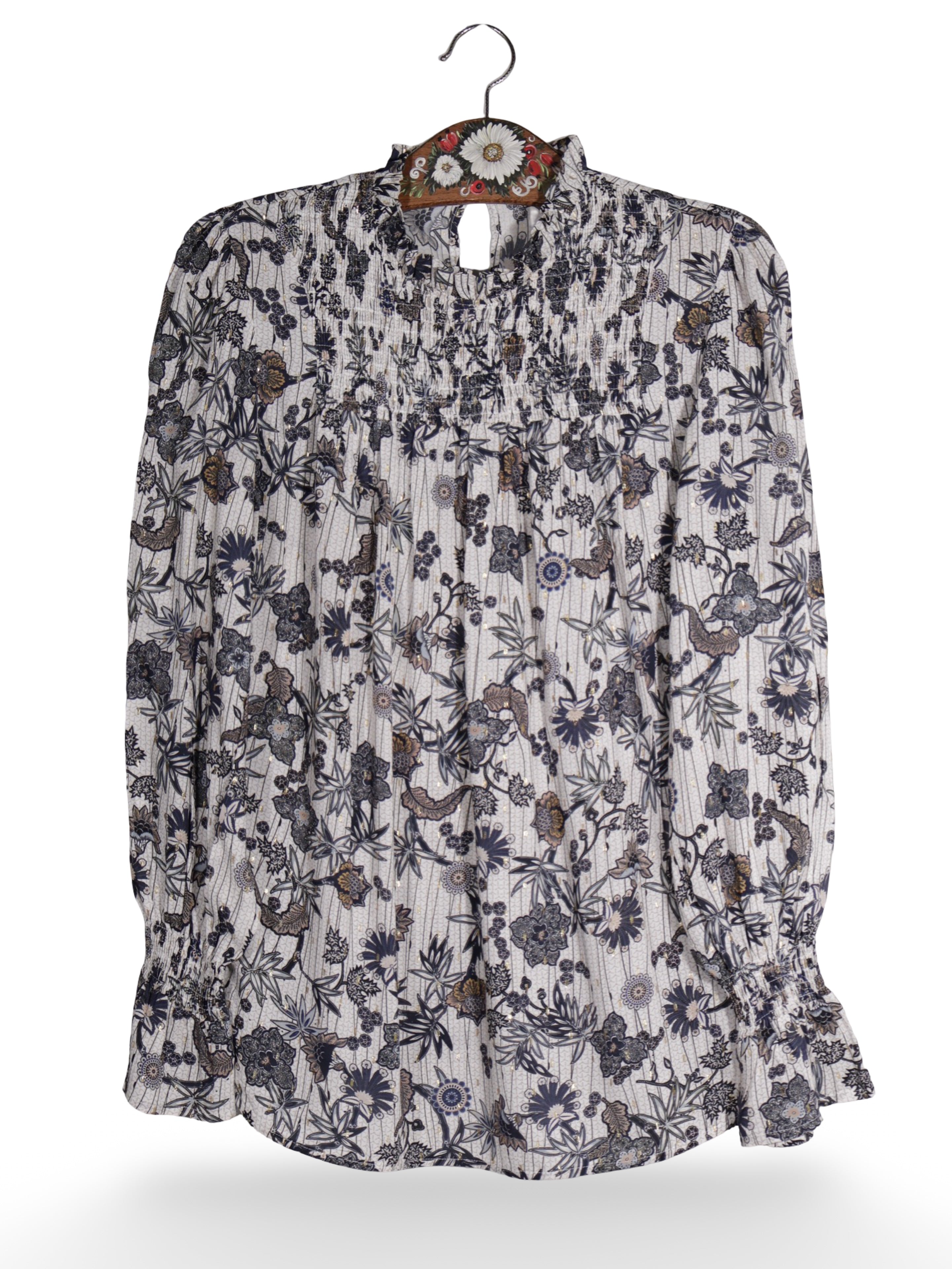 Cămașă Premium cu imprimeu floral delicat – XS – Femei - imagine 1