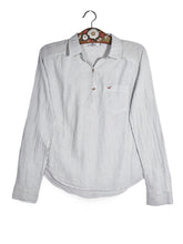 Cămașă Hollister alb-gri in dungi fine – XS – Femei - imagine 1