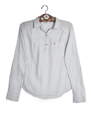 Cămașă Hollister alb-gri in dungi fine – XS – Femei - imagine 1