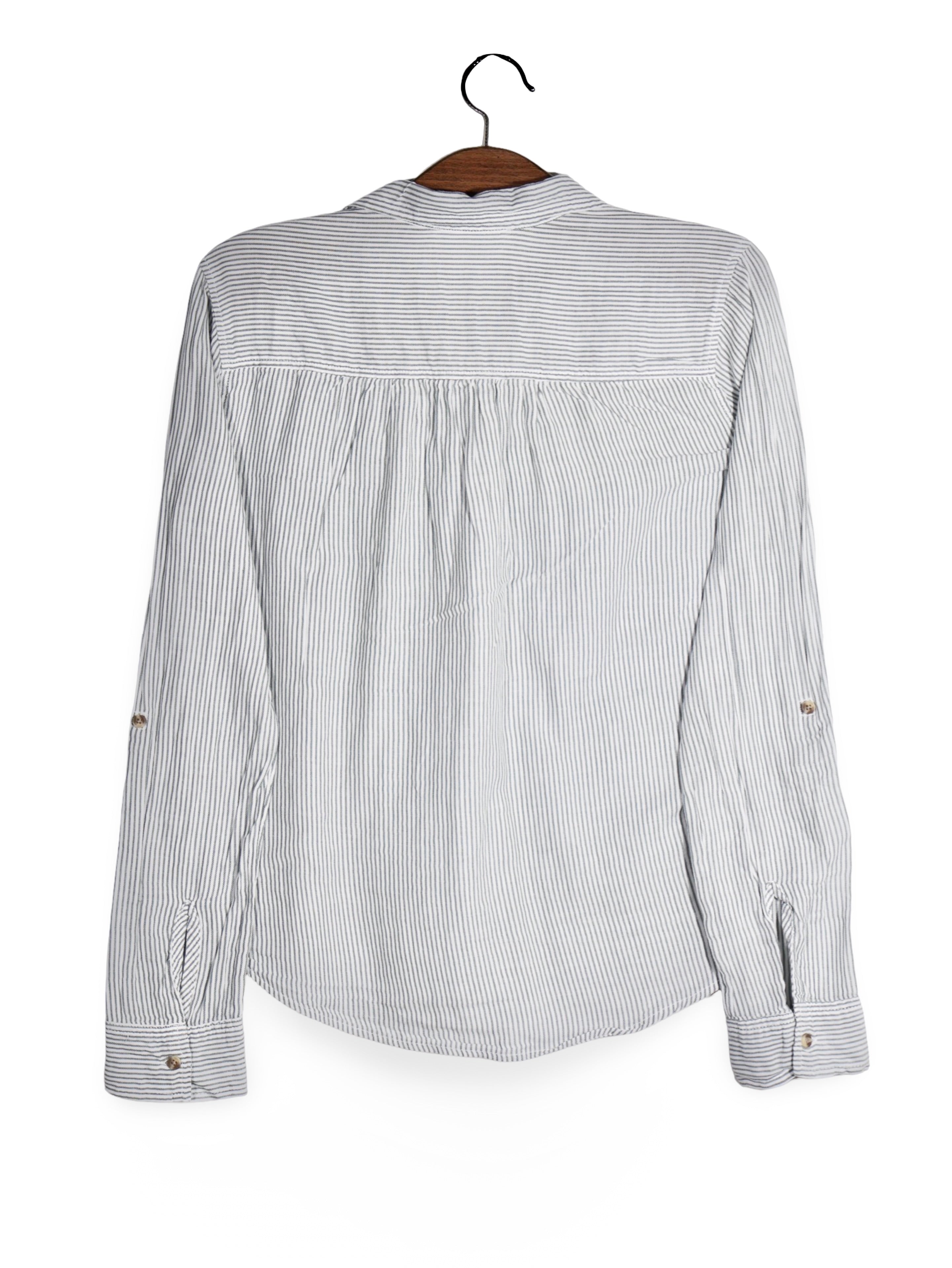 Cămașă Hollister alb-gri in dungi fine – XS – Femei - imagine 3